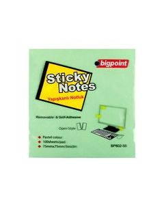 Bigpoint Yapışkanlı Not Kağıdı 75x75mm Yeşil